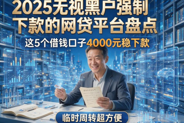 2025无视黑户强制下款的网贷平台盘点，这5个借钱口子4000元稳下款，临时周转超方便！