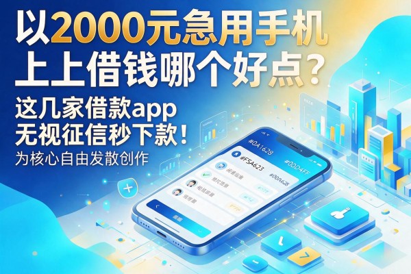 2000元急用手机上借钱哪个好点？这几家借款app无视征信秒下款！