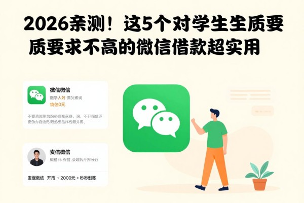2026亲测！这5个对学生资质要求不高的微信借款公众号，2000元秒到账超实用