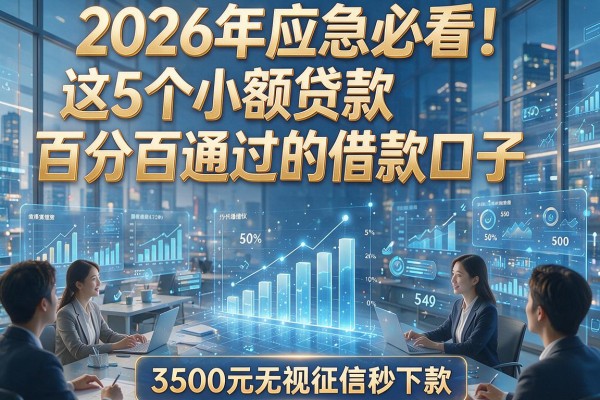 2026年应急必看！这5个小额贷款百分百通过的借款口子，3500元无视征信秒下款