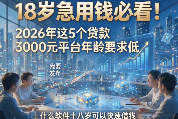 18岁急用钱必看!2026年这5个贷款3000元平台年龄要求低,什么软件十八岁可以快速借钱?