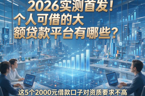 2026实测首发！个人可借的大额贷款平台有哪些？这5个2000元借款口子对资质要求不高