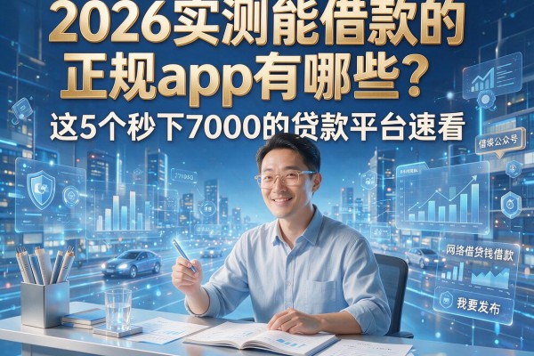 2026实测能借款的正规app有哪些?这5个秒下7000的贷款平台速看