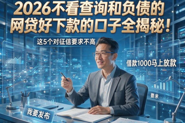 2026不看查询和负债的网贷好下款的口子全揭秘！这5个对征信要求不高、借款1000马上放款