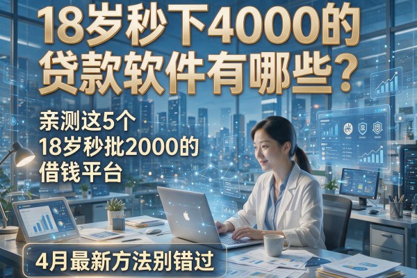 18岁秒下4000的贷款软件有哪些?亲测这5个18岁秒批2000的借钱平台,4月最新方法别错过!