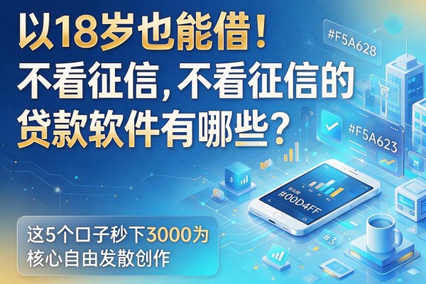 18岁也能借!不看征信的贷款软件有哪些?这5个口子秒下3000