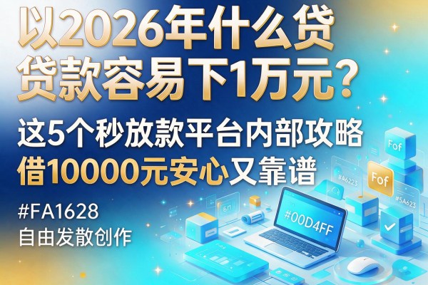 2026年什么贷款容易下1万元？这5个秒放款平台内部攻略，借10000元安心又靠谱