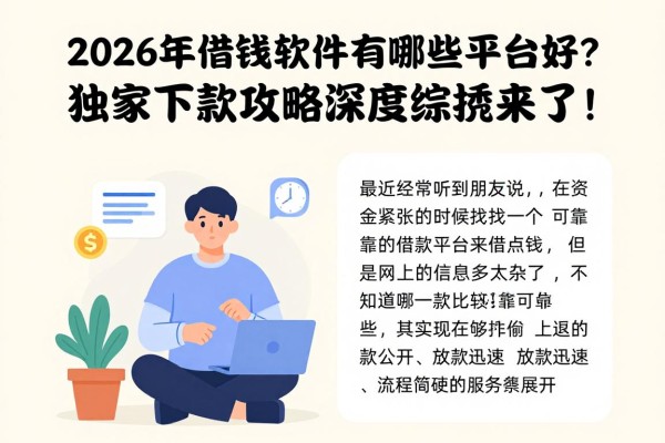 2026年借钱软件有哪些平台好？独家下款攻略深度综括来了！