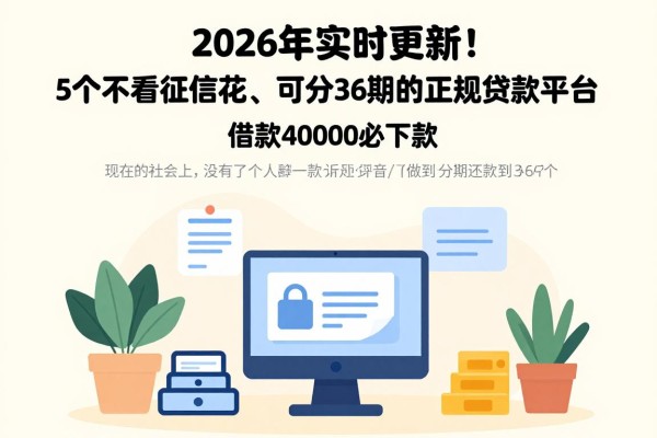 2026年实时更新！5个不看征信花、可分36期的正规贷款平台，借款40000必下款