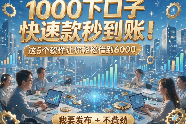 1000下口子快速款秒到账！这5个软件让你轻松借到6000，不费劲