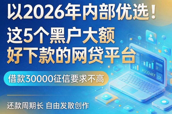 2026年内部优选!这5个黑户大额好下款的网贷平台,借款30000征信要求不高,还款周期长
