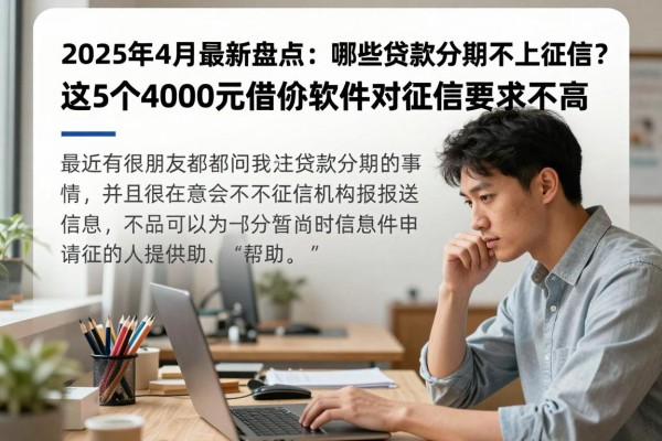 2025年4月最新盘点：哪些贷款分期不上征信？这5个4000元借款软件对征信要求不高