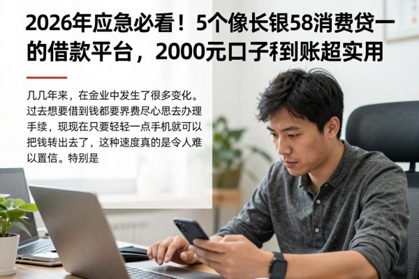 2026年应急必看！5个像长银58消费贷一样的借款平台，2000元口子秒到账超实用