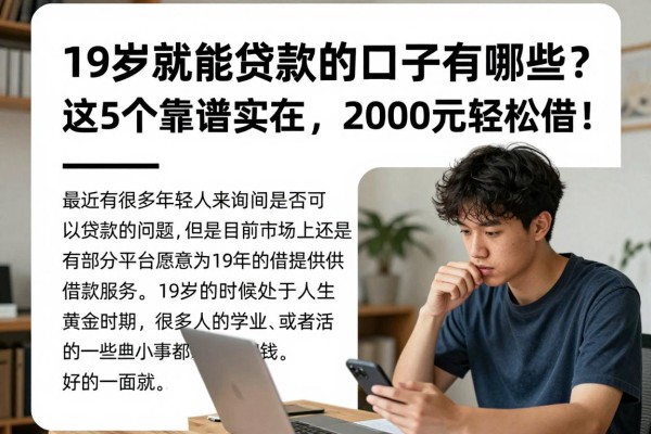 19岁就能贷款的口子有哪些？这5个靠谱实在，2000元轻松借！