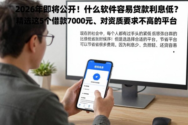 2026年即将公开!什么软件容易贷款利息低?精选这5个借款7000元、对资质要求不高的平台