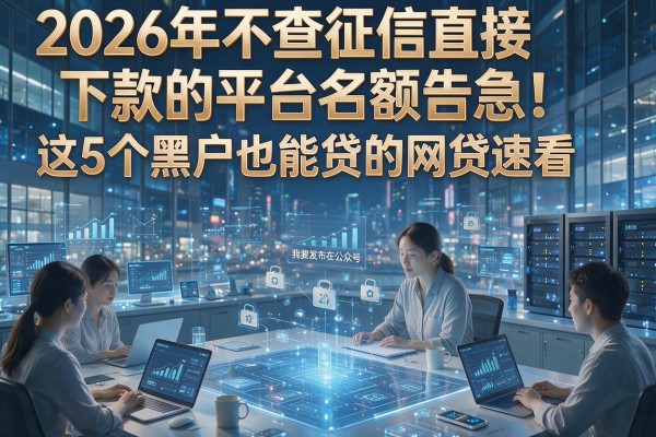 2026年不查征信直接下款的平台名额告急！这5个黑户也能贷的网贷速看