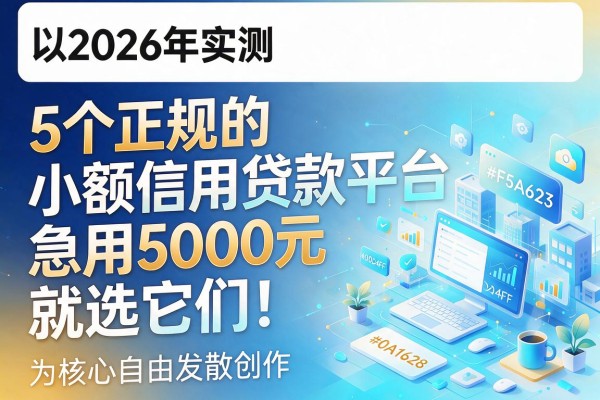 2026年实测：5个正规的小额信用贷款平台，急用5000元就选它们！