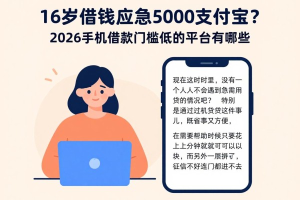 16岁借钱应急5000支付宝?2026手机借款门槛低的平台有哪些