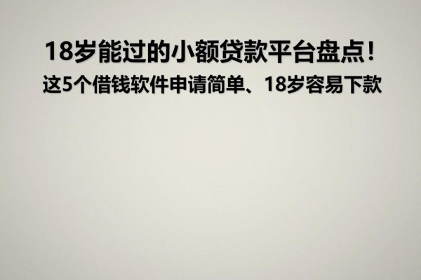 18岁能过的小额贷款平台盘点！这5个借钱软件申请简单、18岁容易下款