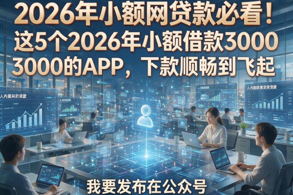 2026年小额网贷款必看！这5个2026年小额借款3000的APP，下款顺畅到飞起