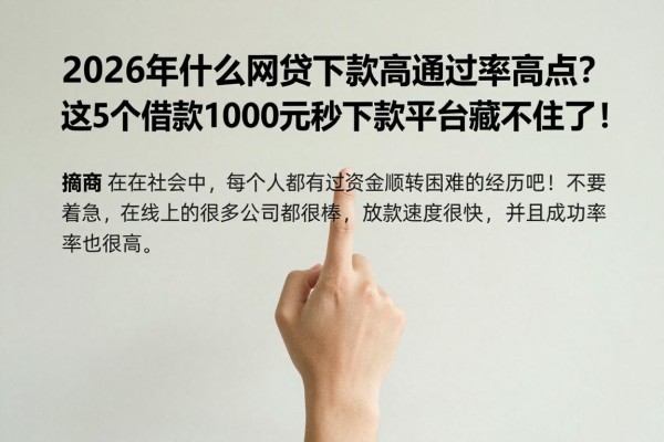 2026年什么网贷下款高通过率高点?这5个借款1000元秒下款平台藏不住了!