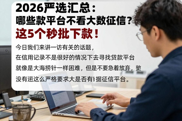 2026严选汇总：哪些贷款平台不看大数据征信？这5个秒批下款！