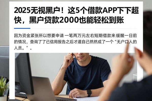 2025无视黑户！这5个借款APP下款超快，黑户贷款20000也能轻松到账