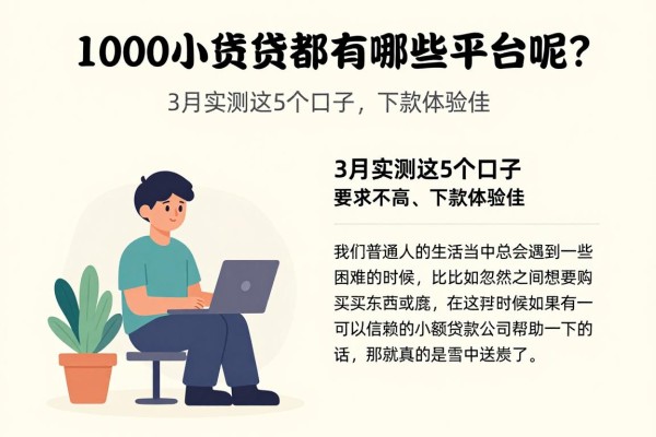 1000小额贷款都有哪些平台呢？3月实测这5个口子，小额要求不高、下款体验佳