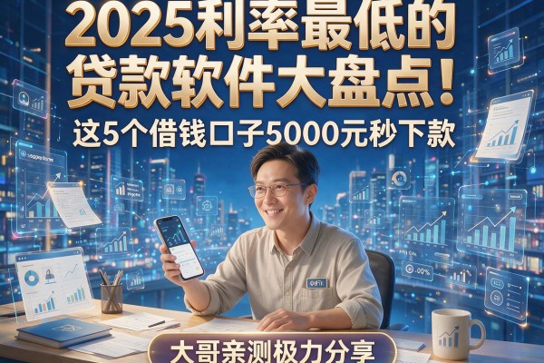2025利率最低的贷款软件大盘点!这5个借钱口子5000元秒下款,大哥亲测极力分享