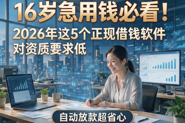 16岁急用钱必看！2026年这5个正规借钱软件对资质要求低，自动放款超省心
