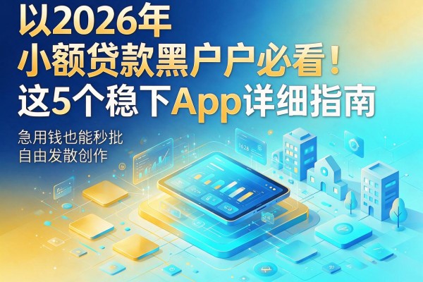 2026年小额贷款黑户必看!这5个稳下App详细指南,急用钱也能秒批