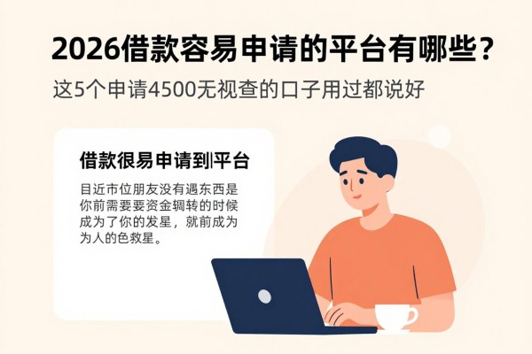 2026借款容易申请的平台有哪些?这5个申请4500无视查的口子用过都说好