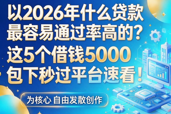 2026年什么贷款最容易通过率高的?这5个借钱5000包下秒过平台速看!