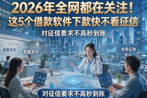 2026年全网都在关注！这5个借款软件下款快不看征信，对征信要求不高秒到账