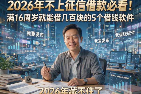 2026年不上征信借款必看!满16周岁就能借几百块的5个借钱软件,2026年藏不住了