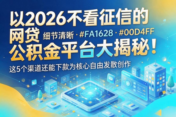 2026不看征信的网贷公积金平台大揭秘！这5个渠道还能下款