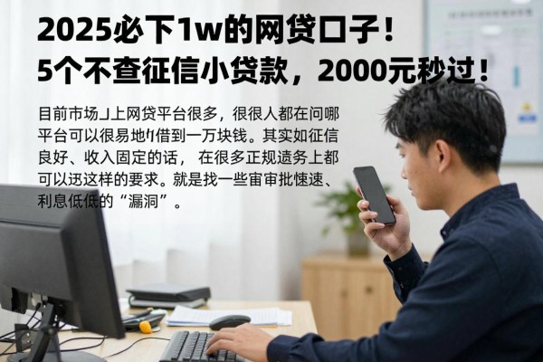 2025必下1w的网贷口子！5个不查征信小额贷款，2000元秒过！