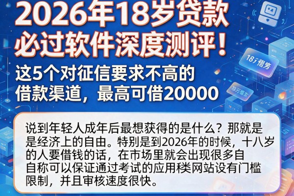 2026年18岁贷款必过软件深度测评!这5个对征信要求不高的借款渠道,最高可借20000