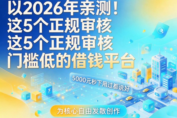 2026年亲测！这5个正规审核门槛低的借钱平台，5000元秒下用过都说好