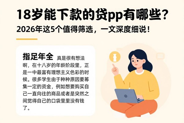 18岁能下款的贷款app有哪些？2026年这5个值得筛选，一文深度细说！