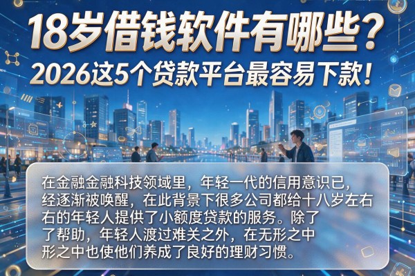 18岁借钱软件有哪些?2026这5个贷款平台最容易下款!