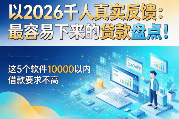 2026千人真实反馈:最容易下来的贷款盘点!这5个软件10000以内借款要求不高
