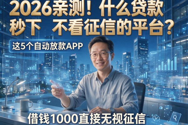 2026亲测!什么贷款秒下不看征信的平台?这5个自动放款APP,借钱1000直接无视征信!