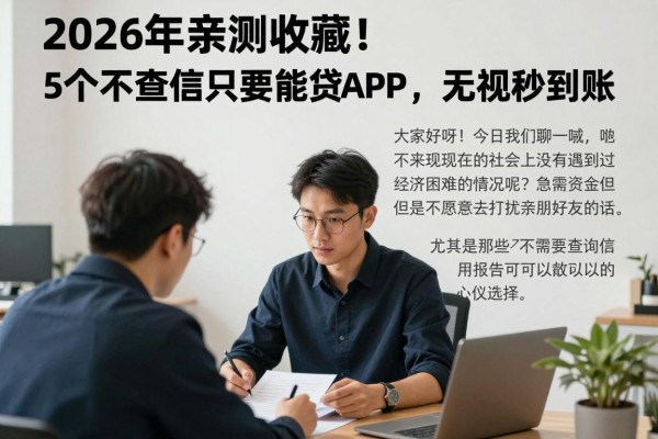 2026年亲测收藏！5个不查征信只要能网贷APP，无视秒到账