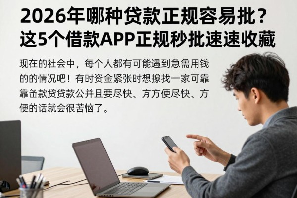 2026年哪种贷款正规容易批？这5个借款APP正规秒批速速收藏