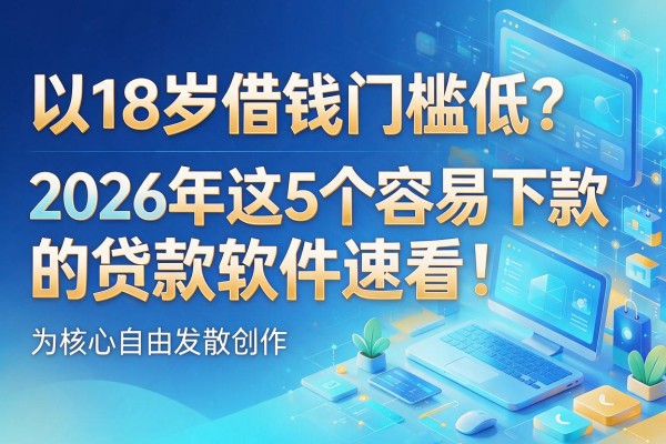 18岁借钱门槛低?2026年这5个容易下款的贷款软件速看!