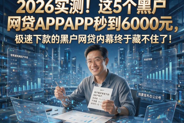 2026实测!这5个黑户网贷APP秒到6000元,极速下款的黑户网贷内幕终于藏不住了