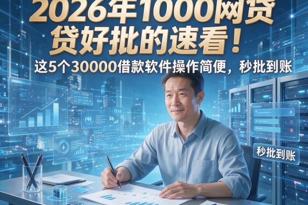 2026年1000网贷好批的速看！这5个30000借款软件操作简便，秒批到账