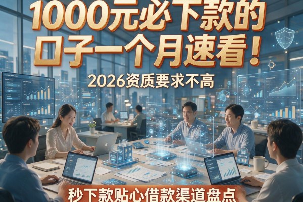 1000元必下款的口子一个月速看！2026资质要求不高、秒下款贴心借款渠道盘点