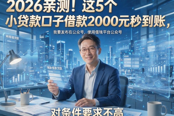 2026亲测！这5个小贷款口子借款2000元秒到账，对条件要求不高
